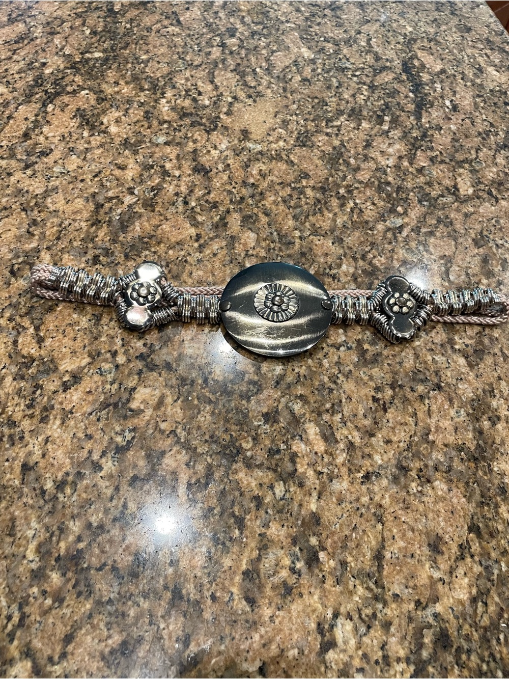 Silver-Tone Floral Concho Belt - Women's Adjustable Accent